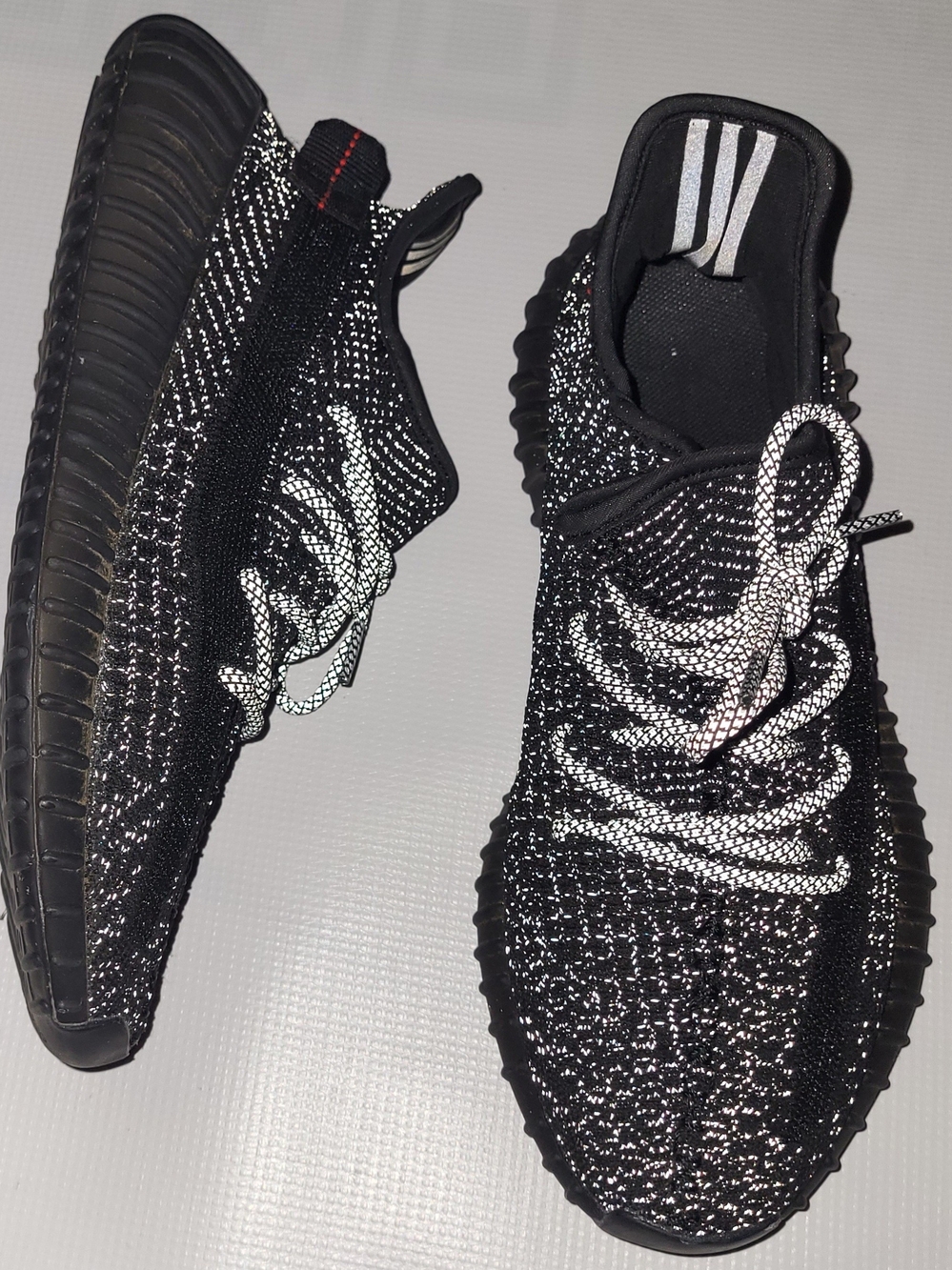 Adidas Yeezy Boost 350 V2 Men’s 8 Black REFLECTIVE Shoes Authentic Sneakerheads